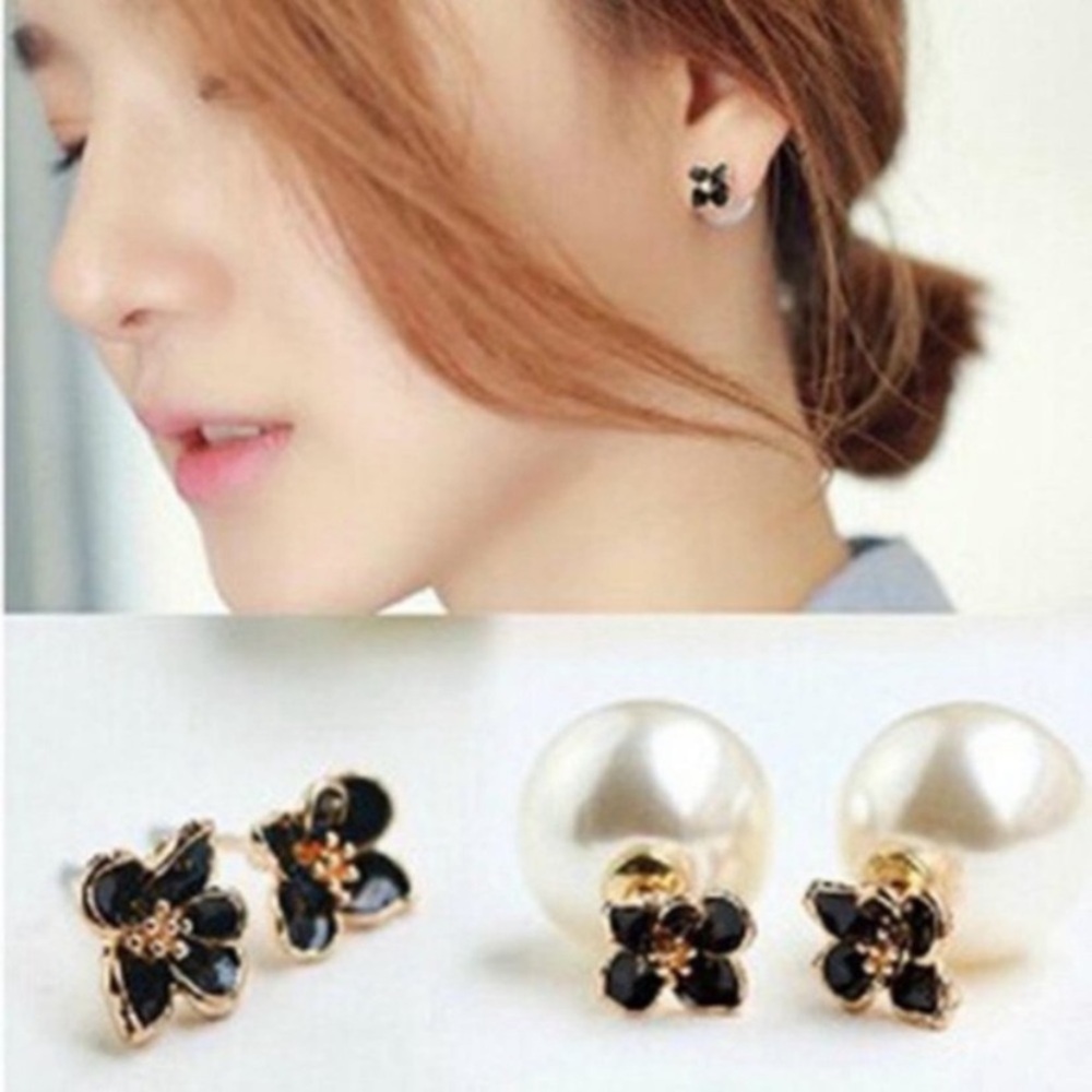 5 for $25 Elegant 14k Gold Plated Pearl Stud Earrings